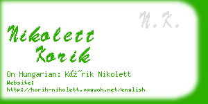 nikolett korik business card